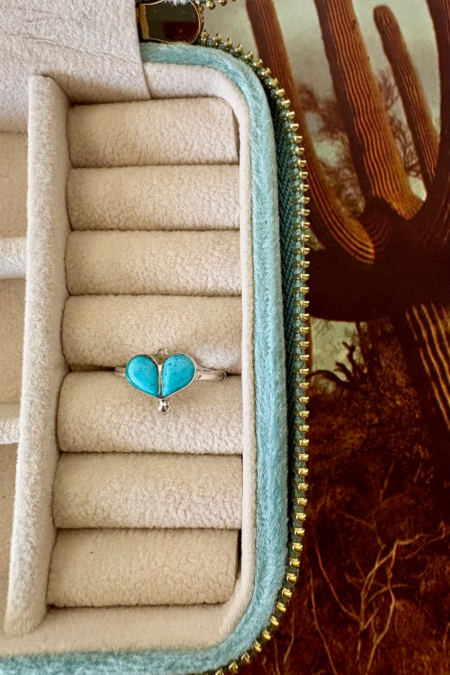 Turquoise heart ring