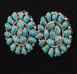 CLUSTER LOVE ❖ Turquoise & Silver Cluster Earrings