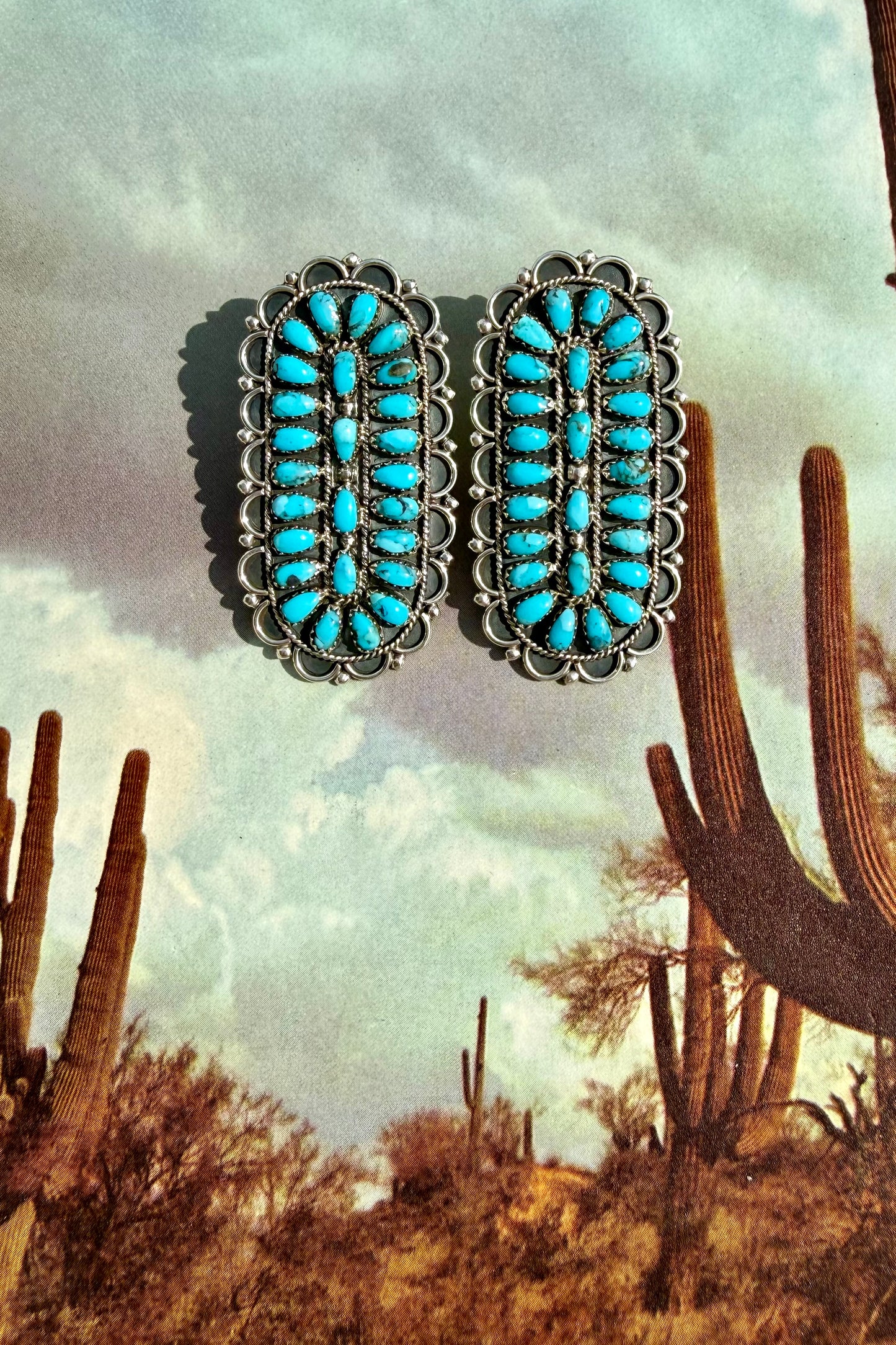 Turquoise Earrings By Gerald Mitchell