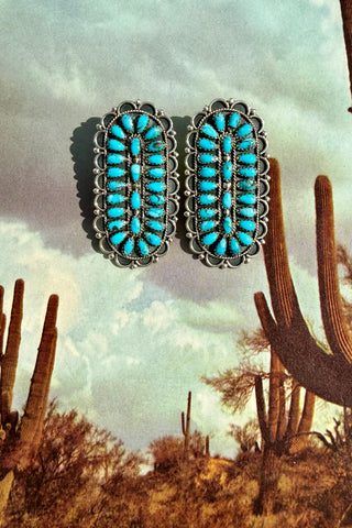 THE PAIR ❖ Turquoise Earrings By Gerald Mitchell