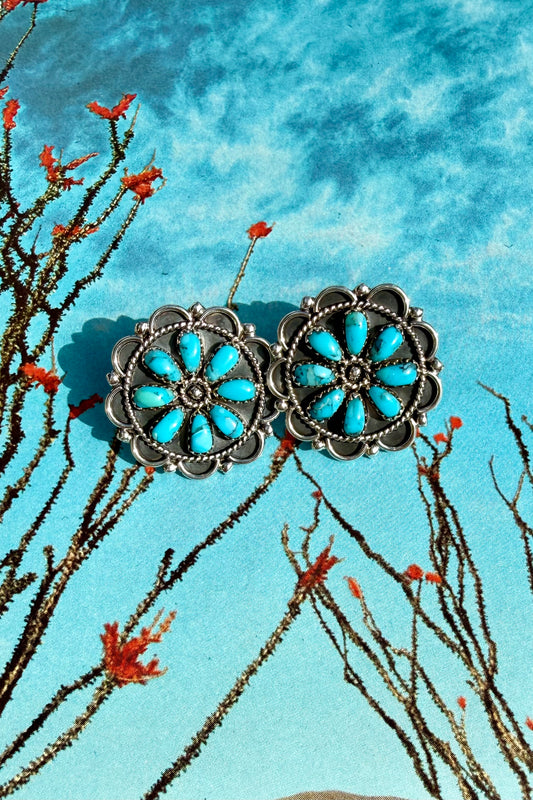 Turquoise Cluster Earrings