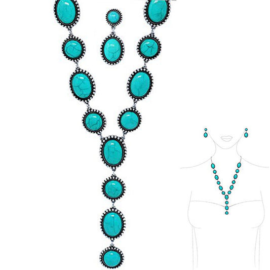 Western Long Turquoise Necklace