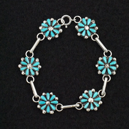 Turquoise & Sterling Silver Link Bracelet